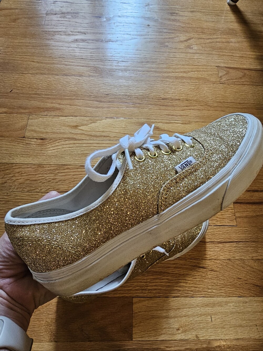 Vans Authentic Platform Glitter Sneaker - Gold GIitter